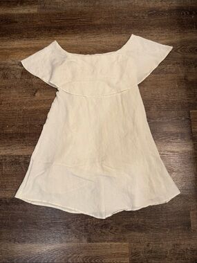 LOFT Cream Off-Shoulder Ruffle Dress for Kids